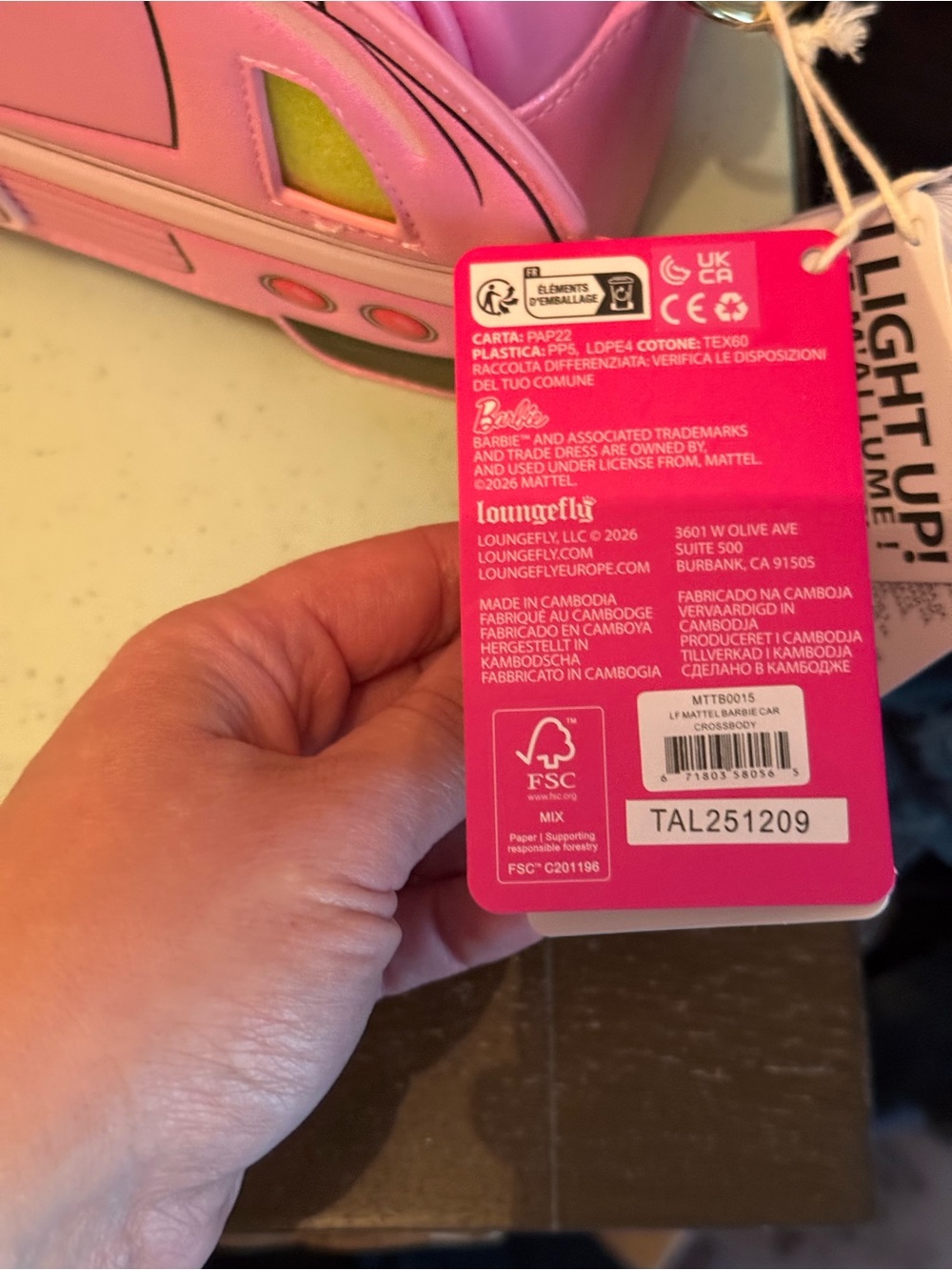 Barbie Pink Convertible Car loungefly Crossbody Bag - Picture 7 of 8